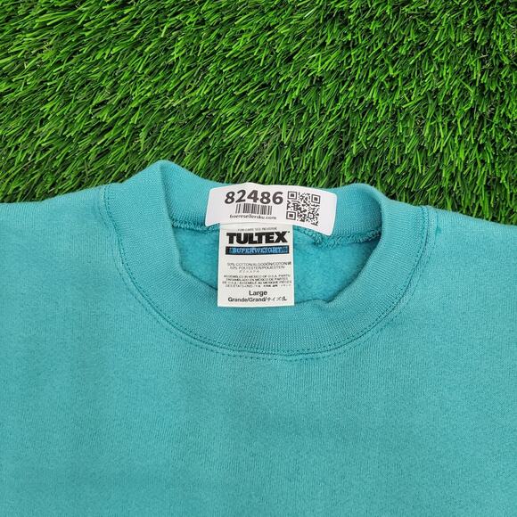 Vintage 90s Tultex Blank Sweatshirt Womens Large 21x24 Blue - Picture 9 of 10